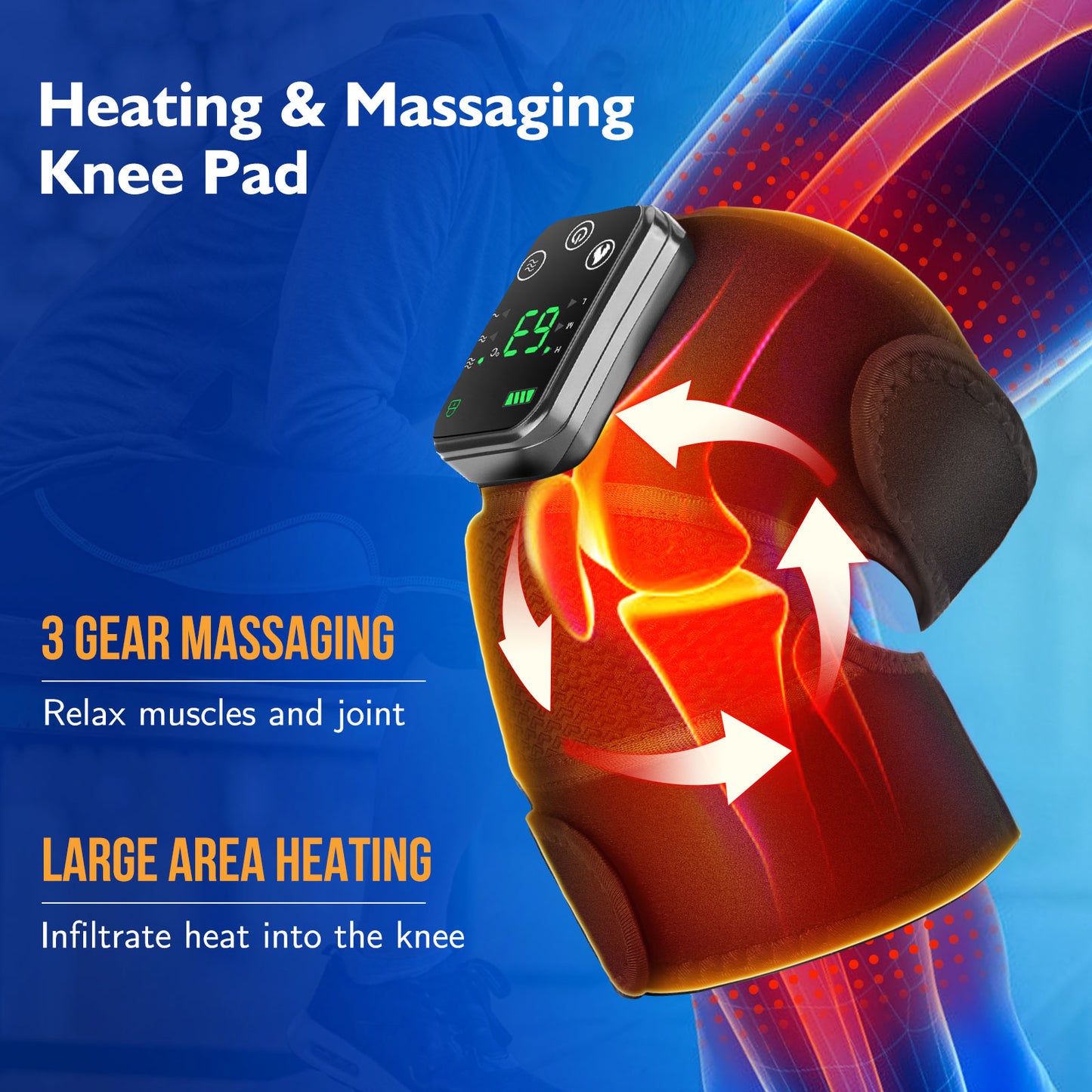 HarmoniKnee™- 3-In-1 Heated Knee Elbow Shoulder Brace Wrap