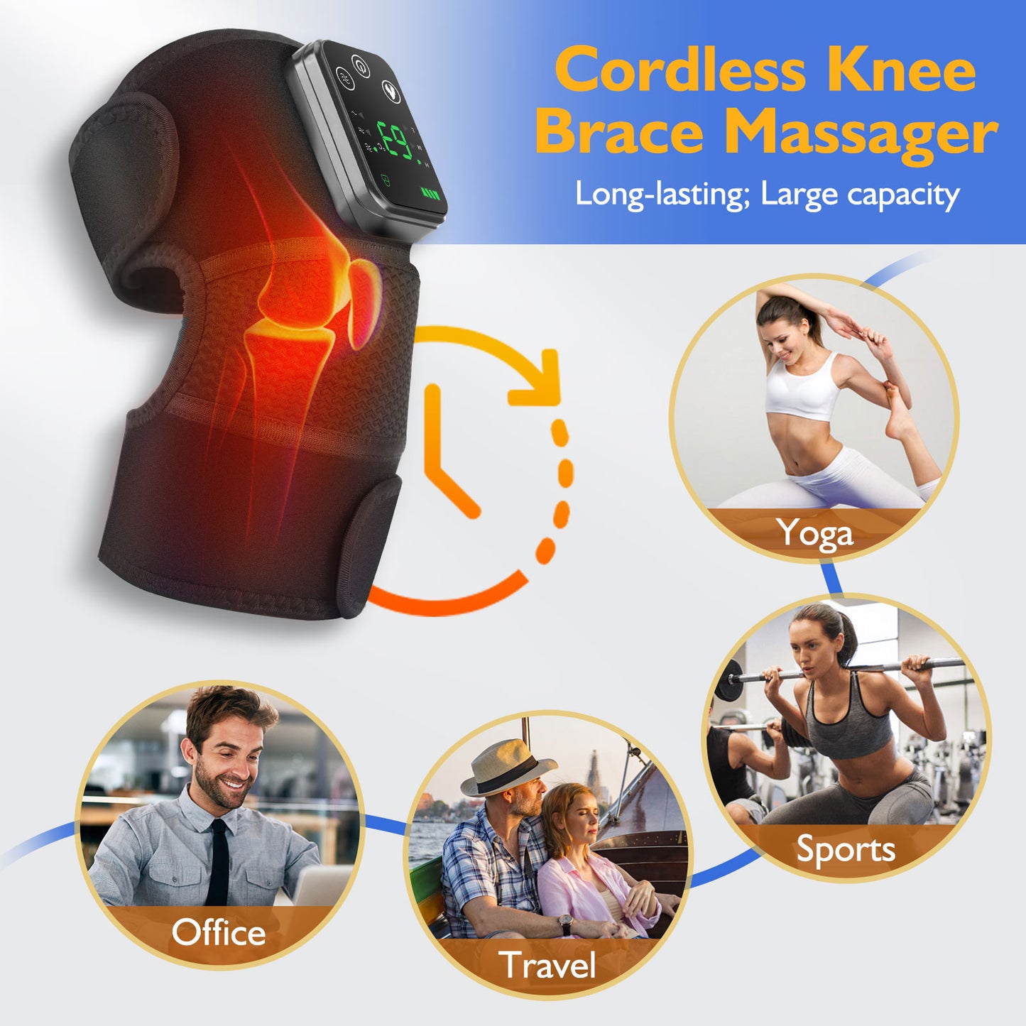 HarmoniKnee™- 3-In-1 Heated Knee Elbow Shoulder Brace Wrap