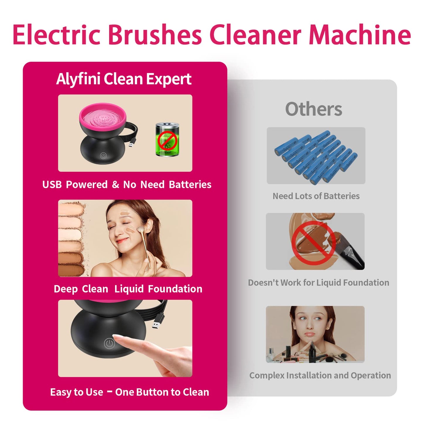GlamClean™ - Portable Automatic USB Cosmetic Brush Cleaner
