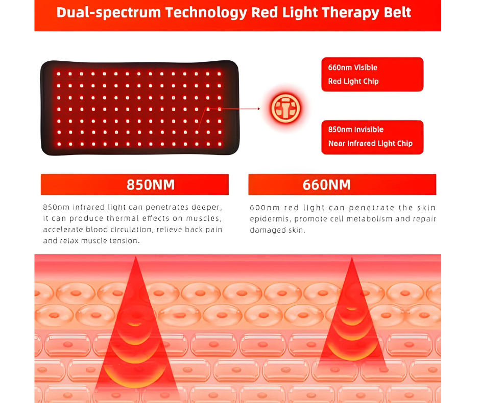 InfraLuxe™- Infrared Light Therapy Wrap Belt for Pain Relief